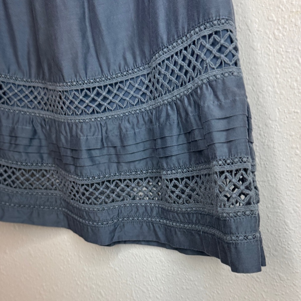 Marie Oliver Pennie‎ Charcoal Silk Cotton Crotchet Flutter Sleeve Boho - XS - Picture 7 of 16